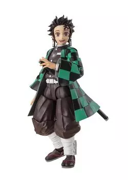 SHFiguarts Убийца демонов: Kimetsu no Yaiba Tanjiro Kamado, подвижная фигурка размером около 140 мм, окрашенная из ПВХ и АБС