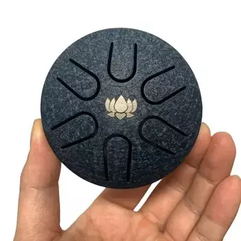 Щелевой барабан 6 нот 3-дюймовый язычковый барабан C Major 6 цветов на выбор Стальной барабан Металлический материал Ударный инструмент Йога Дзен Чай Здоровье Музыка Игра темно-синий