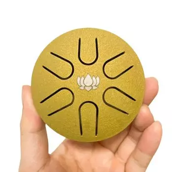 Щелевой барабан 6 нот 3-дюймовый язычковый барабан C Major 6 цветов на выбор Стальной барабан Металлический материал Ударный инструмент Йога Дзен Чай Здоровье Музыка Игра