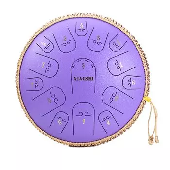 Щелевой барабан XIAOSHI, 15 нот, 14 дюймов, до мажор, с японскими нотами, тунговый барабан, 10 цветов на выбор, углеродистая сталь, стальной барабан для йоги, в комплект входит крепление для переноски