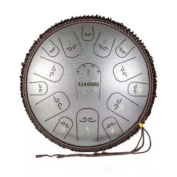 Щелевой барабан XIAOSHI, 15 нот, 14 дюймов, до мажор, с японскими нотами, тунговый барабан, 10 цветов на выбор, углеродистая сталь, стальной барабан для йоги, поставляется с переноской