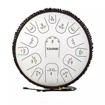 Щелевой барабан XIAOSHI, 15 нот, 14 дюймов, до мажор, с японскими нотами, тунговый барабан, доступен в 10 цветах, стальной барабан из углеродистой стали, для йоги, в комплекте с переноской