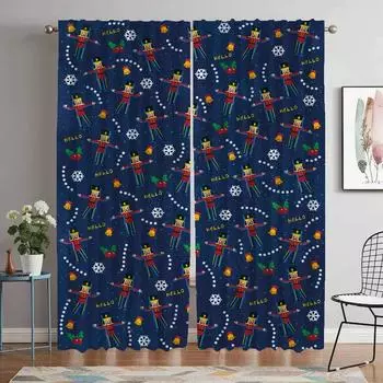 Щелкунчик Элегантные шторы для гостиной, перегородки, затемняющие шторы, шторы для домашнего интерьера, 2 шт., для кухни, для детей W50xH70cmx2pcs-CL