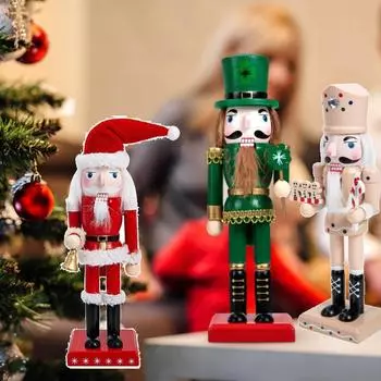 Щелкунчик Кукла Деревянный Щелкунчик ручной работы Солдат Творческий пряничный человек Поп-украшение Рождественский подарок Домашнее украшение