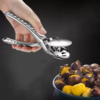 Щелкунчик Открывалка для каштанов Нержавеющая сталь Инструмент для резки каштанов Зажим для каштанов Эргономичная ручка Открывалка для грецких орехов A