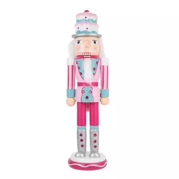 Щелкунчик Солдат Рождество Рабочий стол Щелкунчики Фигурки Розовые Конфеты Игрушка Украшения Рождественский Деревянный Ремесло Девочка Ребенок Венок
