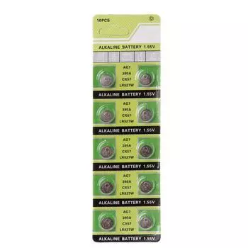 Щелочная батарея AG7, 1,55 В, 1,55 В, батарейки для часов LR927 LR57 SR927W 399 GR927 395A 1