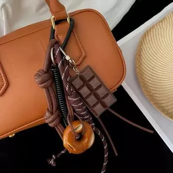 Щелочная вода Маленький хлеб Плетение веревка брелок DIY Подвеска Сумка Украшение Подвеска брелок Сумка Детали и аксессуары Bagels разноцветный