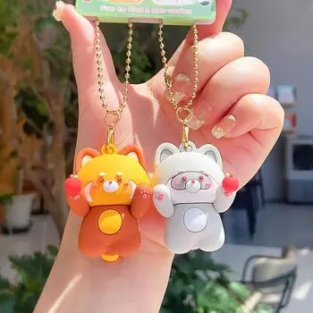 Щенок Енот Выпечка Мультяшный Смола Магнитный Животное Пара Подвеска Брелок Raccoon