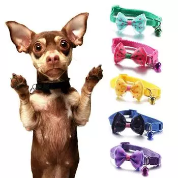 Щенок с бантом, товары для домашних животных, кошачьи ошейники, регулируемое ожерелье с котенком, ошейник для собаки розовый