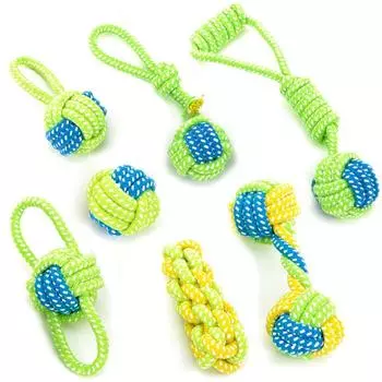 Щенок средней собаки, жевательная игрушка для прорезывания зубов, хлопковая веревка с узлом, игра в мяч, игрушка для чистки зубов