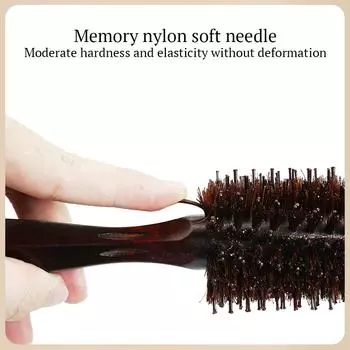 Щетина с деревянной ручкой, круглая вращающаяся щетка, прямая расческа из саржи, расческа для вьющихся волос, профессиональная щетка для волос, антистатическая щетка, дразнящая щетка