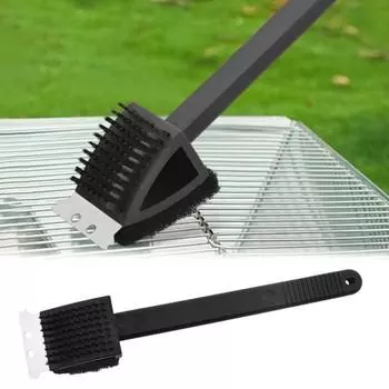 Щетка 3-в-1 для чистки гриля, губка, лопатка для жирных отверстий, грязь с подвесной кухонной длинной чёрный