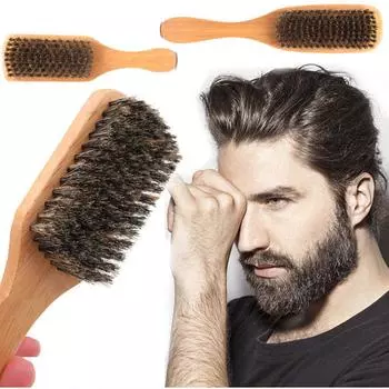 Щетка для бороды, мужская специальная щетка для чистки из цельного дерева с длинной ручкой, щетка для укладки волос, щетка для укладки волос 0072 small