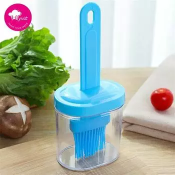 Щетка для бутылки с силиконовым маслом, интегрированная с крышкой, устойчивая к высоким температурам, щетка для выпечки барбекю, масляная масляная щетка