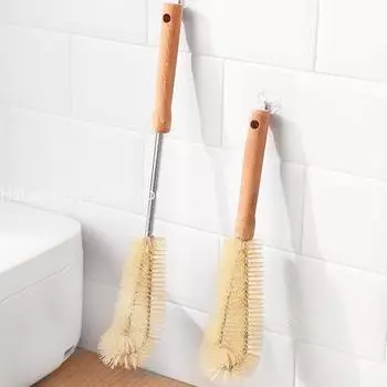 Щетка для бутылочек с длинной деревянной ручкой, детские соски, щетки для чистки бутылочек для кормления младенцев, очиститель кухонных бытовых чистящих инструментов