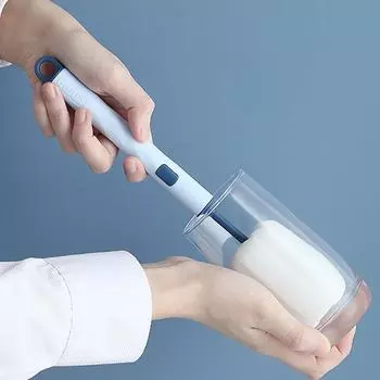 Щетка для бутылок, 1 шт., длинная ручка, детская бутылочка для воды, щетки для стеклянных чашек, нетоксичная губка, кухонный инструмент для чистки, без мертвых углов