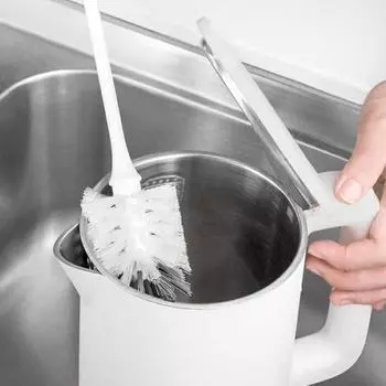 Щетка для бутылок с длинной ручкой, мягкая гибкая щетина, устойчивая к царапинам, многофункциональная щетка для очистки чашек, щетка для чистки стеклянных бутылок синий