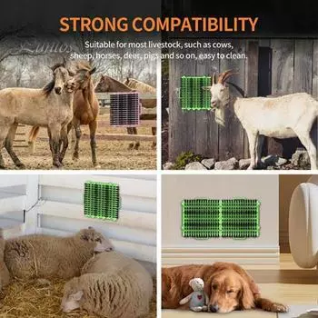 Щетка для царапин для скота с винтами Пластиковый инструмент против зуда Удаление вредных паразитов Массажная щетка для ухода за омертвевшей кожей для крупного рогатого скота, овец, лошадей, свиней розовый