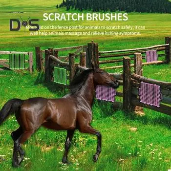 Щетка для царапин для скота с винтами Пластиковый инструмент против зуда Удаление вредных паразитов Массажная щетка для ухода за омертвевшей кожей для крупного рогатого скота, овец, лошадей, свиней трава зеленый