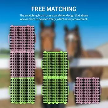 Щетка для царапин для скота с винтами, пластиковый инструмент против зуда, удаление вредных паразитов, уход за омертвевшей кожей зелёный