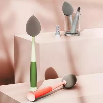 Щетка для чашек с длинной ручкой и присоской Съемная многофункциональная щетка для очистки чашек 3-в-1 Щетка для чистки стеклянных бутылок белый