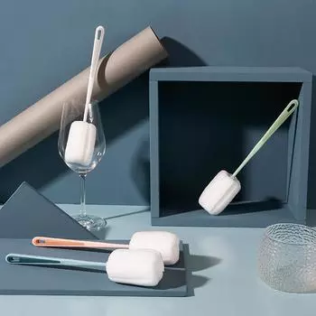 Щетка для чашки Чашка Фантастическая щетка Чистка чашки с водой Длинная ручка Щетка для детских бутылочек Без мертвого угла Губка для удаления пятен от чая Маленькая щетка белый