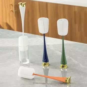 Щетка для чашки, стоячая конструкция, обильное пенообразование, удлиненная ручка, легкая дезинфекция, щетка для чистки посуды, средство для чистки чашек, кухонные аксессуары зелёный