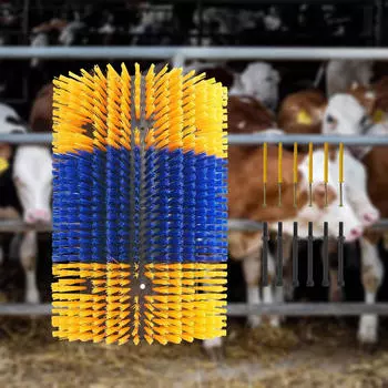 Щетка для чесания скота Когтеточка для животных Сгибаемый прочный чистый инструмент с винтами для коровы лошади Green and Yellow