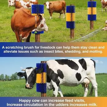 Щетка для чесания скота снимает зуд на спине скота Массажная щетка для ухода за скотом Щетка для крупного рогатого скота лошадей, крупного рогатого скота, овец
