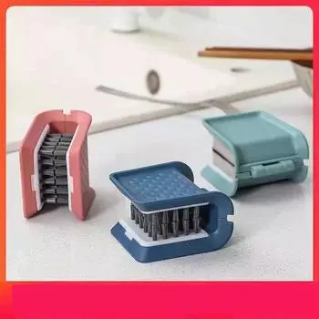 Щетка для чистки 1 шт. Многофункциональная кухонная щетка для ножей, нож для мытья посуды, двухсторонняя чистящая губка-щетка синий