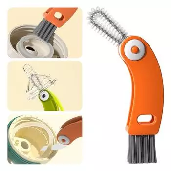 Щетка для чистки 3 в 1, компактная конструкция, крючкообразная щетка для снятия, моющиеся стаканы для дома зелёный