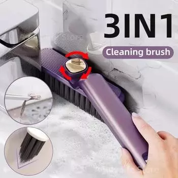 Щетка для чистки 3-в-1 с вращением на 360 градусов для углов и щелей, щетка для чистки плитки в ванной и на полу, для кухонной раковины, мертвый угол белый