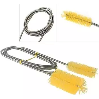 Щетка для чистки аквариума из нержавеющей стали, гибкая щетка для слива воды, аксессуары для водяного насоса-фильтра Lily белый