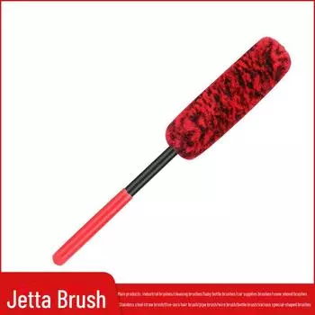 Щетка для чистки автомобильных колес — стальной обод и щетина из фибровой проволоки Large чёрный/красный