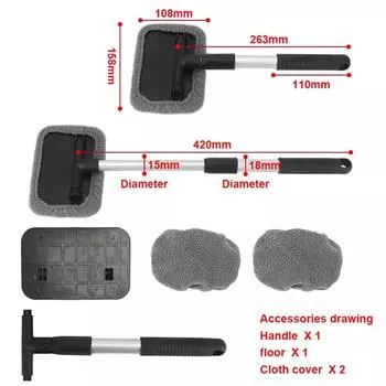 Щетка для чистки автомобильных стекол Выдвижной очиститель для удаления запотевания Удаление пыли Инструменты для мойки автомобиля Аксессуары для чистки лобового стекла Очиститель стеклоочистителя