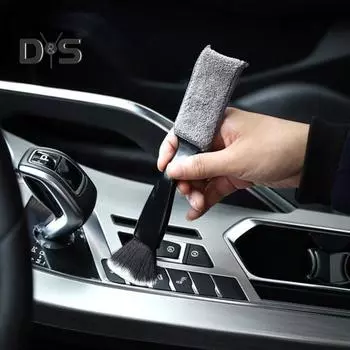 Щетка для чистки автомобиля 2 в 1 с мягкой щетиной, портативная, эффективная, антидеформирующая, дуговая ручка, удобная ручка, щетка для чистки автомобиля синий