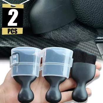 Щетка для чистки автомобиля, универсальная щетка для чистки автомобильного воздуховода, щетка для удаления пыли из мертвых углов салона автомобиля с пылезащитной крышкой