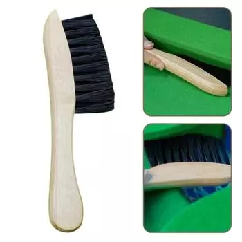 Щетка для чистки бильярдного стола, нейлоновая щетина, щетка для чистки поверхности с гладкой деревянной ручкой для бассейна A