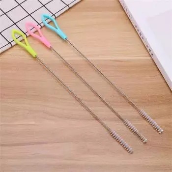 Щетка для чистки бутылок из нержавеющей стали, мягкая щетка для волос, пипетка, соломинка, щетка, бытовые чистящие средства, многоцелевые чистящие щетки 3PCS