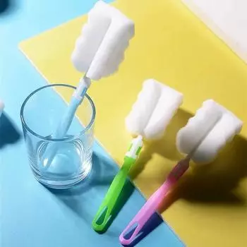 Щетка для чистки бутылок с длинной ручкой, мягкая губчатая щетка, щетка для мытья стеклянных чашек, инструмент для мытья бутылок, термосов