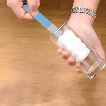 Щетка для чистки бутылок, съемная, мягкая, для бокалов, стаканов для воды (синий)