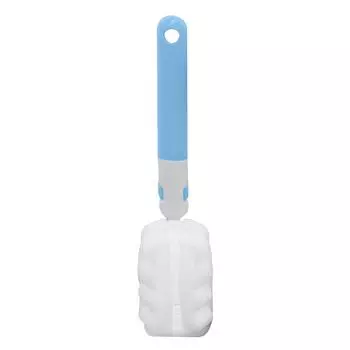 Щетка для чистки бутылок, съемная, мягкая, для бокалов, стаканов для воды (синий)