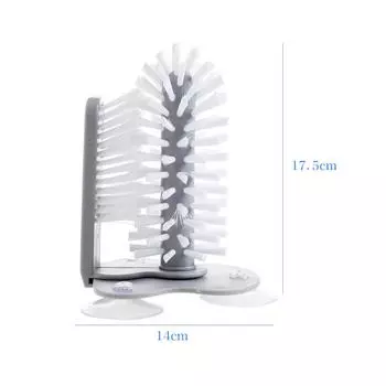 Щетка для чистки бутылок с водой, щетка для мытья стекла, щетка для очистки, шайба для стеклянных чашек с присоской, щетка из щетины для стеклянных чашек разноцветный