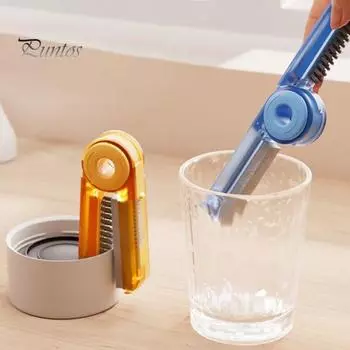 Щетка для чистки чашек 4-в-1. Складная губка с длинной ручкой. Жесткая щетина. Многофункциональная детская бутылочка. синий