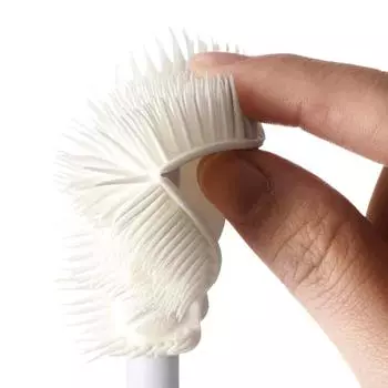 Щетка для чистки чашек с длинной ручкой, силиконовая щетка для чистки бутылок для молока, бокалов, чашек, бытовых стеклянных кружек для кофе, чайников, Bru 1PCS