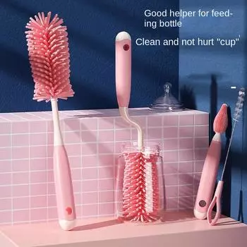 Щетка для чистки детских бутылочек Refresh, щетка для чистки детских сосок, набор щеток-соломинок, вращающаяся щетка для чистки бутылочек, формирователь небесно-голубой
