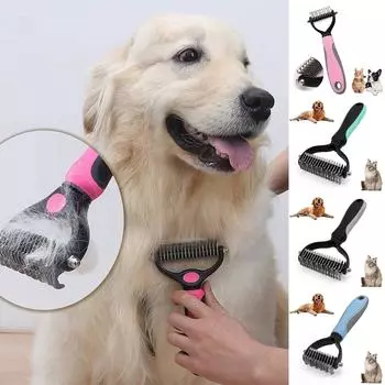 Щетка для чистки домашних животных Чувствительная щетка для кошек и собак с длинной или короткой шерстью One Size