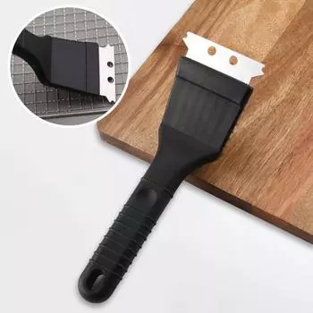 Щетка для чистки духовки-барбекю с отверстием для подвешивания 2 в 1 Щетка-лопатка