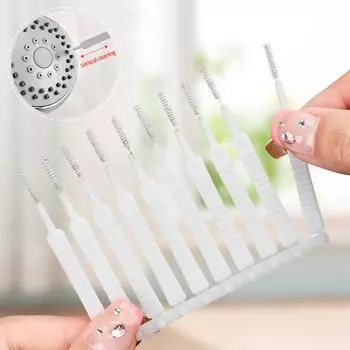 Щетка для чистки душевой лейки в ванной комнате Микронейлоновая клавиатура Мобильный телефон Пылеуловитель для маленьких отверстий Щетка для чистки зазоров Очиститель засоров 10PC